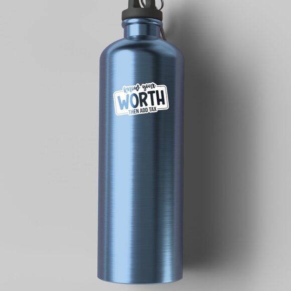 3pc - "Know Your Worth Then Add" Sticker Pack – Water Bottle, Tumbler, Laptop - Picture 6 of 8
